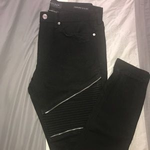 Pacsun Black Stacked Skinny Moto Jeans Size 32x32